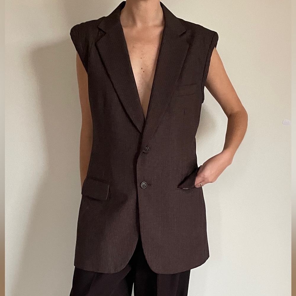 Brown Pinstripe Vest